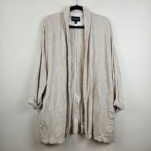Frank And Oak Linen Blend Open Front Blazer Size Large